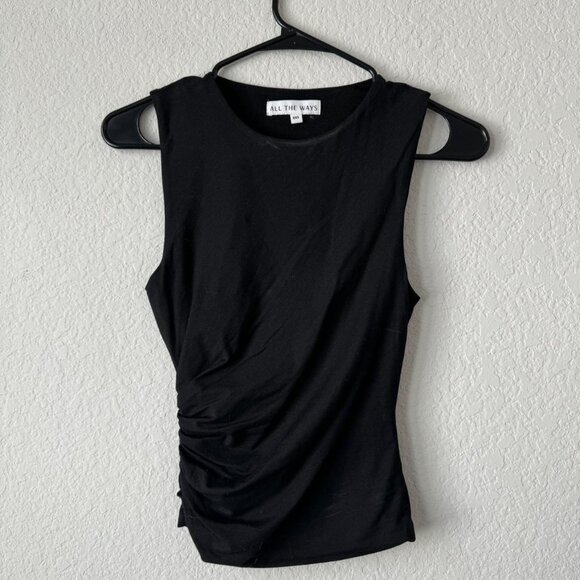 Revolve black side ruched full length tank top🖤🍸 - Picture 3 of 7